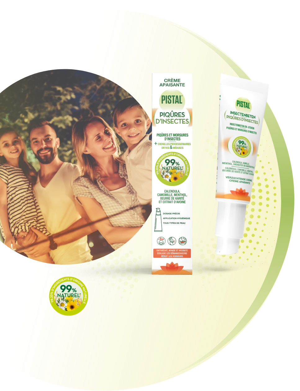 Pistal Crème Piqûres d'Insectes apaise les démangeaisons et réduit les rougeurs.
