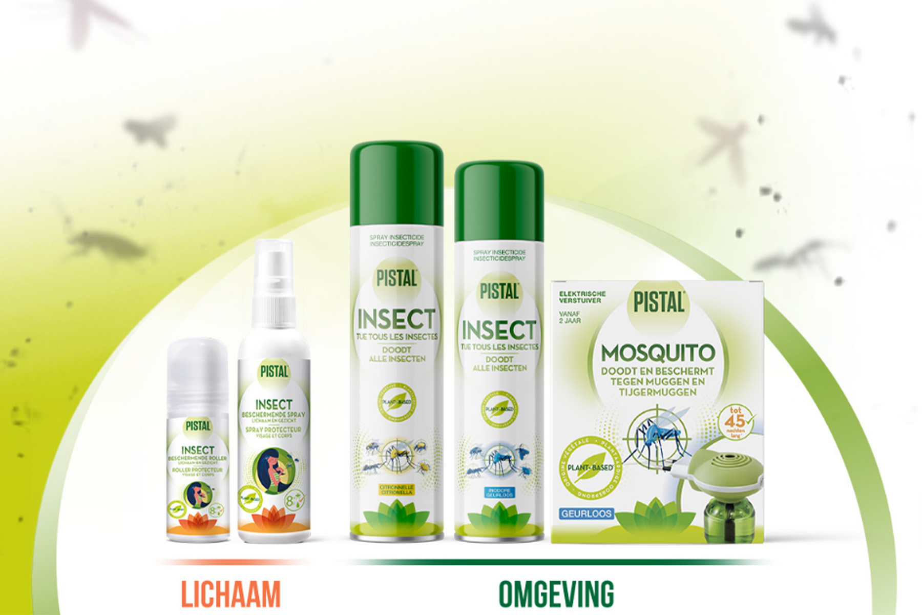 Pistal Insect Omgevingssprays zijn effectief tegen huisstofmijt.